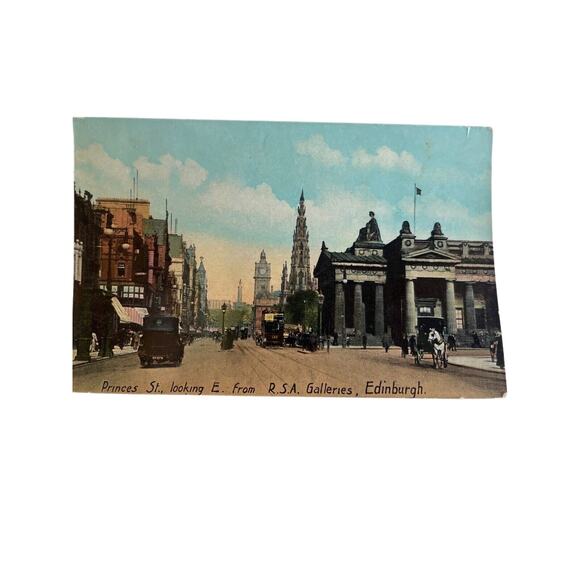 Atq Ephemera Early 1900 Litho Philco Postcards Princes St Edinburgh Hand Colored - Picture 4 of 9